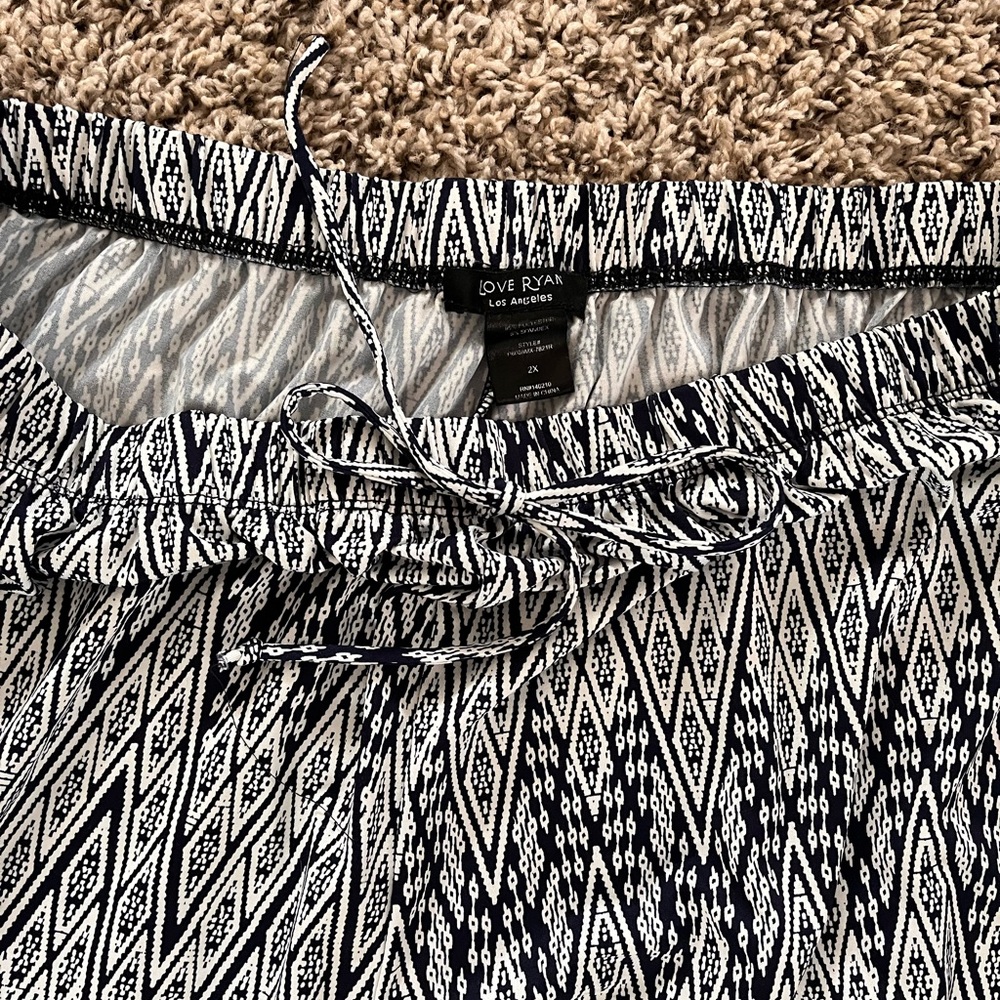 Love Ryan Black and White Wide‎ Leg Pants